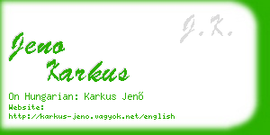 jeno karkus business card